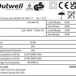 Outwell Ecocool Lite Elektrische Koelbox - 24 Liter - Donkerblauw -Uitrusting Voor Buiten Verkoop 2024 1068 1900 ecocool blauw 4