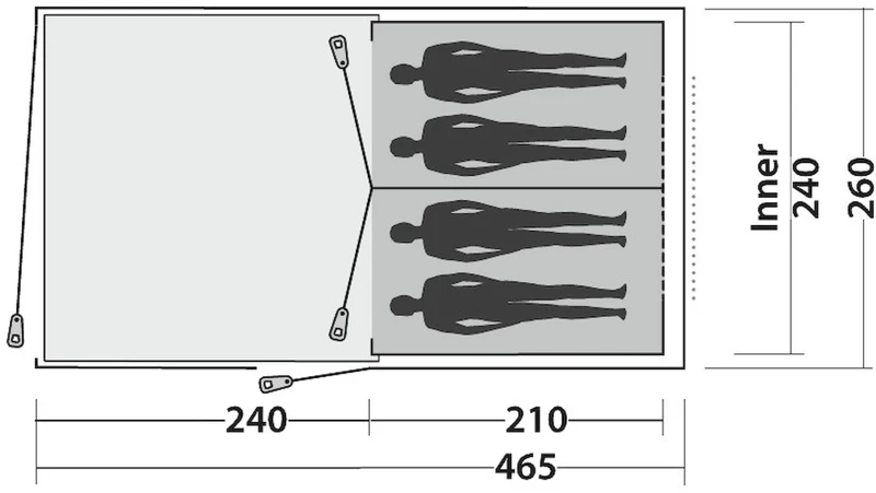 Easy Camp Galaxy 400 Steel Blue Tunneltent - 4 Personen 4 Easy Camp Galaxy 400 Steel Blue Tunneltent - 4 Personen - Afbeelding 4
