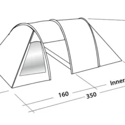 Easy Camp Galaxy 300 Rustic Green Tunneltent - 3 Personen -Uitrusting Voor Buiten Verkoop 2024 120390 galaxy 300 rustic green drawing perspective2