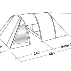 Easy Camp Galaxy 400 Rustic Green Tunneltent - 4 Personen -Uitrusting Voor Buiten Verkoop 2024 120391 galaxy 400 rustic green drawing perspective2