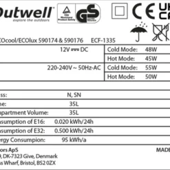 Outwell Ecocool Elektrische Koelbox - 35 Liter - Donkergrijs -Uitrusting Voor Buiten Verkoop 2024 1389 1900 ecocool grijs 6