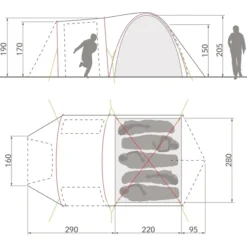 Vaude Campo Casa XT Koepeltent - 3/4 Persoons -Uitrusting Voor Buiten Verkoop 2024 14229 g