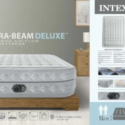 Intex Supreme Air Flow Luchtbed - Queensize - Ingebouwde Elektrische Pomp -Uitrusting Voor Buiten Verkoop 2024 1482 1900 64490nd pkg 2023 300
