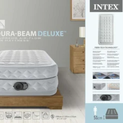 Intex Supreme Air Flow Luchtbed - Eenpersoons - Ingebouwde Elektrische Pomp -Uitrusting Voor Buiten Verkoop 2024 1688 1900 64488nd pkg 2023 300
