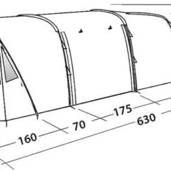 Easy Camp Palmdale 500 LUX Tunneltent - 5 Persoons -Uitrusting Voor Buiten Verkoop 2024 501 1200 120370 palmdale 500 lux drawing perspective2