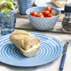 Bo-Camp Mix & Match Melamine Serviesset - 16-delig - Blauw -Uitrusting Voor Buiten Verkoop 2024 900 1350 6181382 10