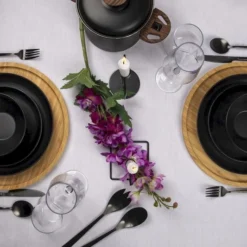 Bo-Camp Orville Melamine Serviesset - 16-delig - Zwart -Uitrusting Voor Buiten Verkoop 2024 900 1350 6181450 07