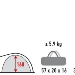 High Peak Nevada 5.0 Koepeltent Met Luifel - 5 Persoons -Uitrusting Voor Buiten Verkoop 2024 900 2483 4001690102094.pt01