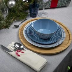 Bo-Camp Mix & Match Melamine Serviesset - 16-delig - Blauw -Uitrusting Voor Buiten Verkoop 2024 900 900 img 8833