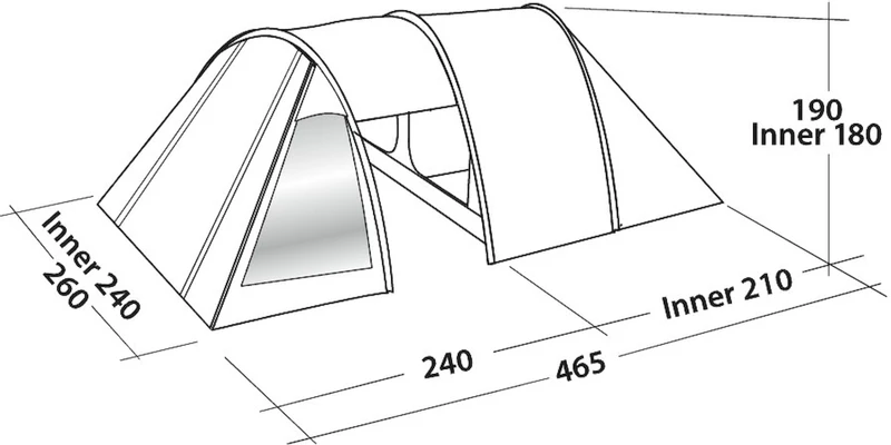 Easy Camp Galaxy 400 Steel Blue Tunneltent - 4 Personen 3 Easy Camp Galaxy 400 Steel Blue Tunneltent - 4 Personen - Afbeelding 3