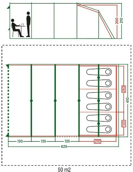 Coleman Vail Long Tunneltent - 6 Persoons 4 Coleman Vail Long Tunneltent - 6 Persoons - Afbeelding 4