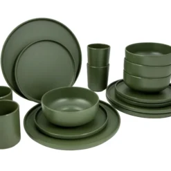 Bo-Camp Patom Melamine Serviesset - 16-delig - Groen