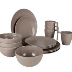 Bo-Camp Stone Melamine Serviesset - 16-delig - Beige