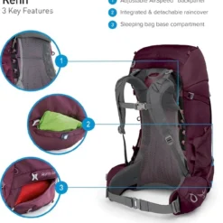 Osprey Renn Backpack - 50 Liter - Donkergrijs -Uitrusting Voor Buiten Verkoop 2024 osprey renn features 8